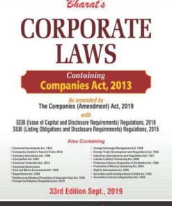 Bharat's Corporate Laws (Containing Companies Act, 2013) As amended by Companies (Amendment) Act, 2019