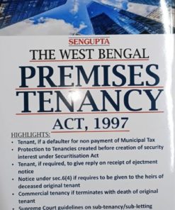 Kamal law House's The West Bengal Premises Tenancy Act, 1997 (Abridged) by S.P. Sengupta - 1st Edition January 2020