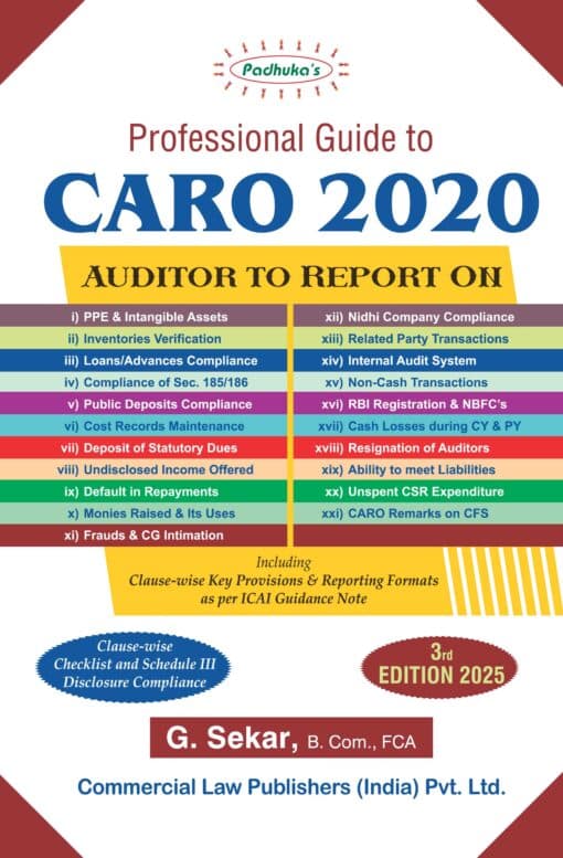 Commercial's Professional Guide to CARO 2020 By G. Sekar - 3rd Edition 2024