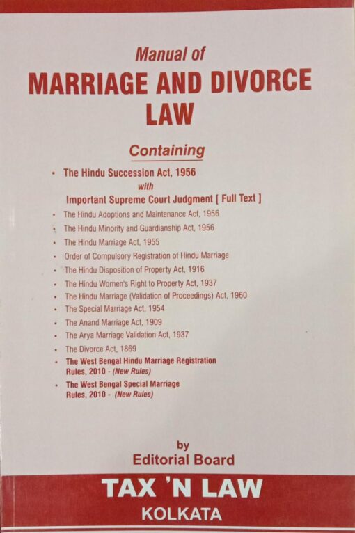 TNL's The West Bengal Manual of Marriage and Divorce law