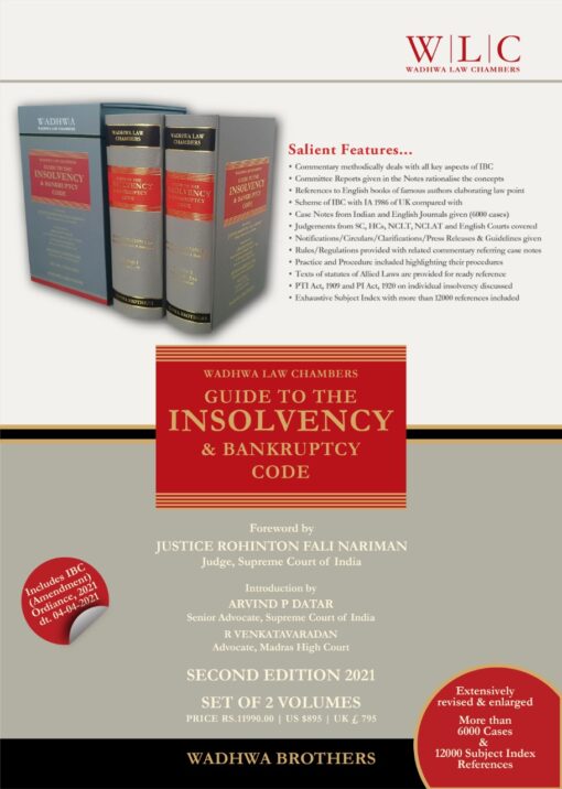 Wadhwa Brother's Guide to the Insolvency & Bankruptcy Code With Procedures (2 Volumes) by Wadhwa Law Chambers - 2nd Edition 2021