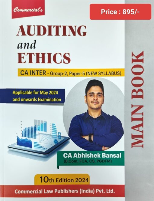 Commercial's Auditing and Ethics (Main Book) by Abhishek Bansal for May 2024 Exam