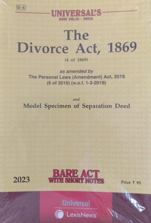 Lexis Nexis’s The Divorce Act, 1869 (Bare Act) - 2023 Edition