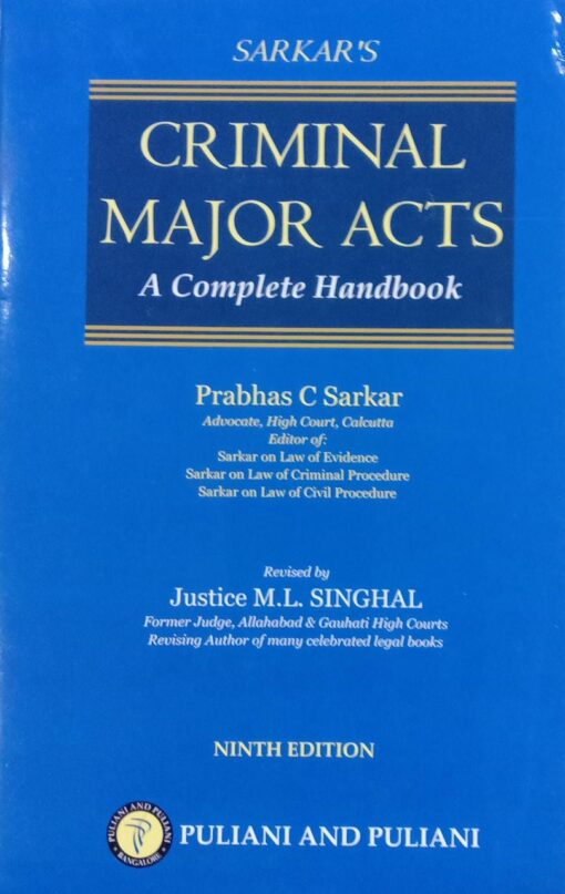 Puliani's Criminal Major Acts by Prabhas C Sarkar - 9th Edition 2022