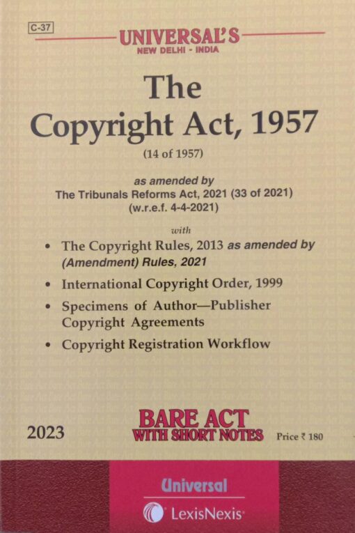 Lexis Nexis’s The Copyright Act, 1957 (Bare Act) - 2023 Edition