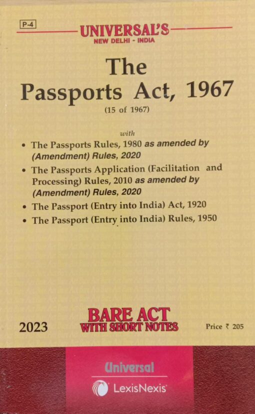 Lexis Nexis’s The Passports Act, 1967 (Bare Act) - 2023 Edition