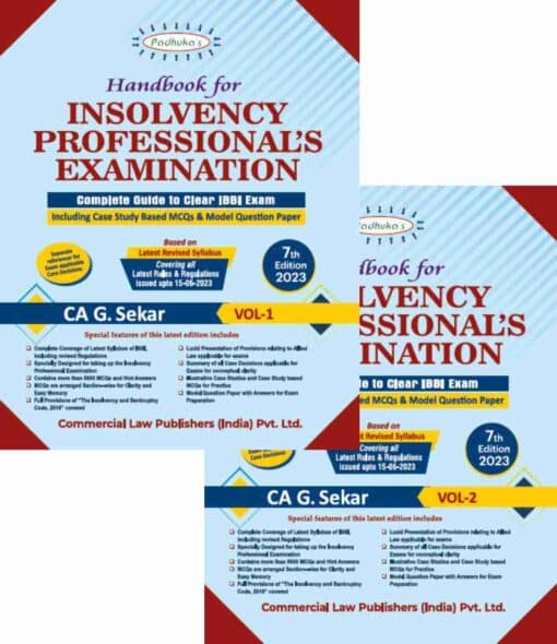 Commercial's Handbook for Insolvency Professional's Examination by G Sekhar