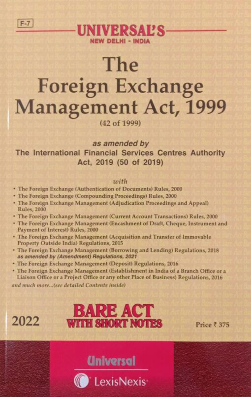 Lexis Nexis’s The Foreign Exchange Management Act, 1999 (Bare Act) - 2022 Edition