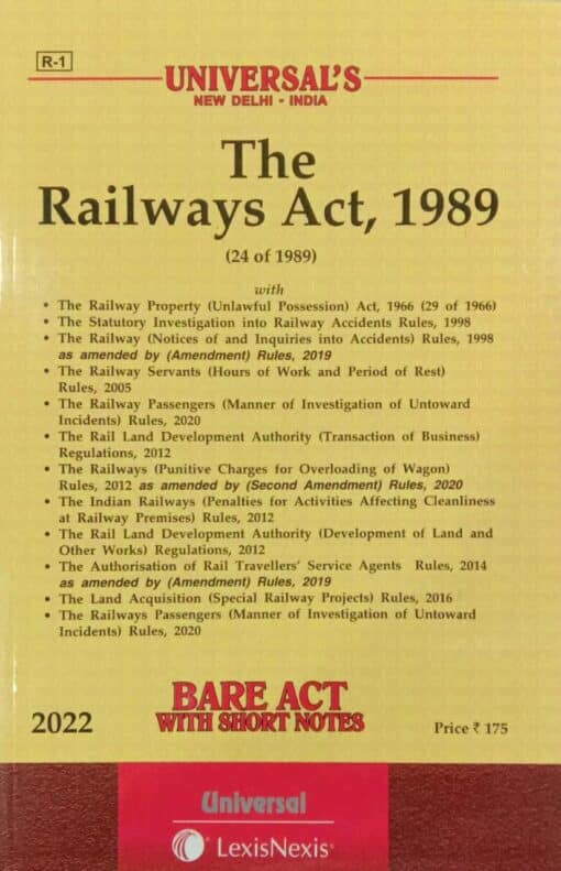 Lexis Nexis’s The Railways Act, 1989 (Bare Act) - 2022 Edition