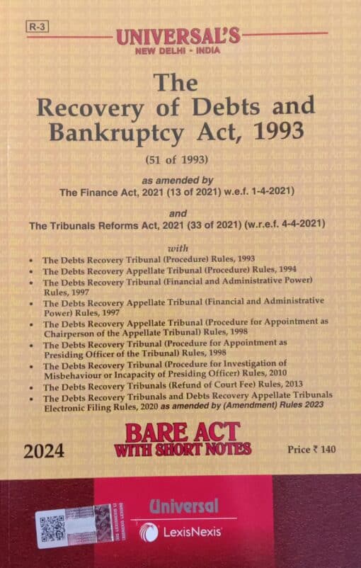 Lexis Nexis’s The Recovery of Debts and Bankruptcy Act, 1993 (Bare Act) - 2024 Edition