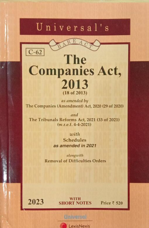 Lexis Nexis’s The Companies Act, 2013 (Bare Act) (Pocket Edition) - 2023 Edition