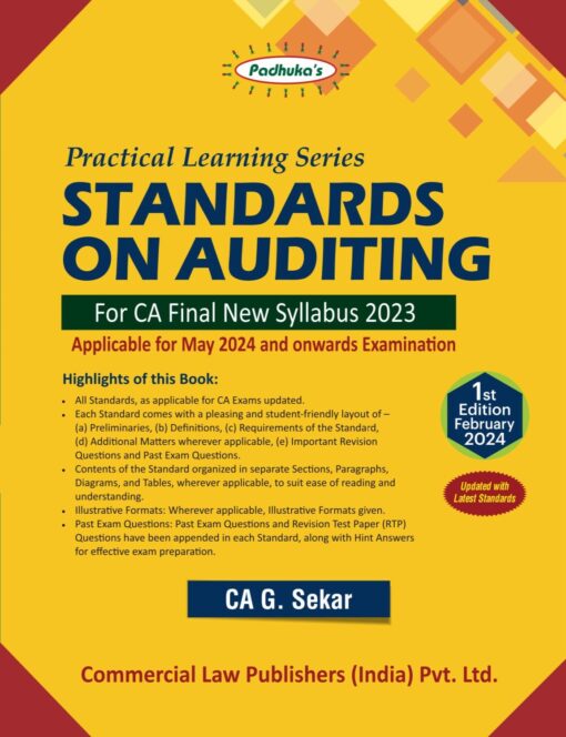 Commercial's Standards on Auditing by G. Sekar for May 2024 Exam