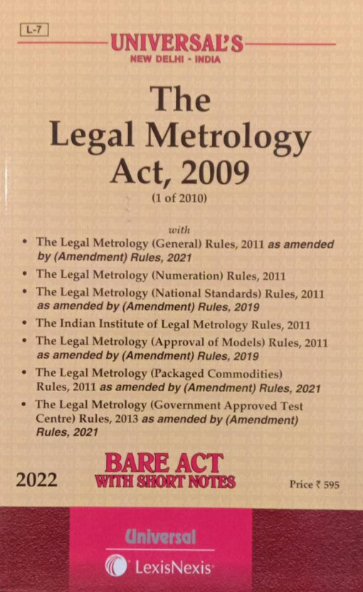 Lexis Nexis’s The Legal Metrology Act, 2009 (Bare Act) - 2022 Edition