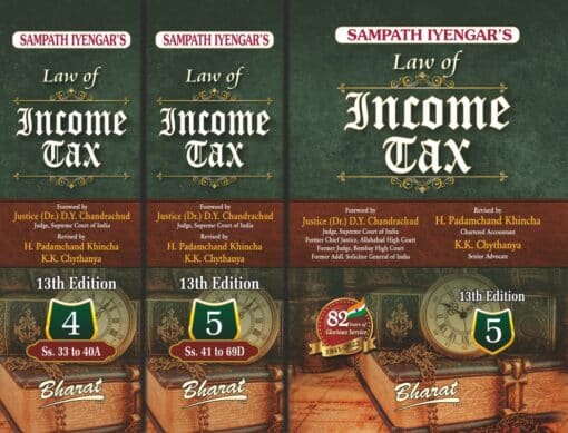 Bharat's Law of Income Tax (Volume 1 to 5) By Sampath Iyengar - 13th Edition 2022