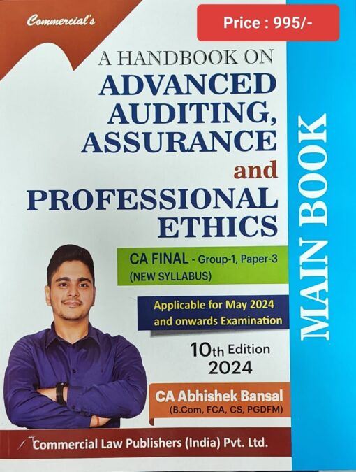 Commercial's A Handbook on Advanced Auditing & Professional Ethics (Main Book) by Abhishek Bansal for May 2024 Exam