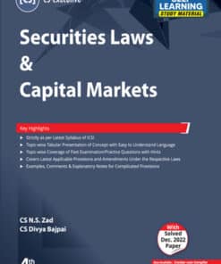 Taxmann's Securities Laws & Capital Markets by N.S Zad for June 2023 Exams