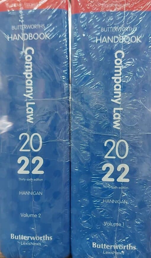 Lexis Nexis’s Butterworths Handbook Company law 2022 by Hannigan - 36th Edition 2023