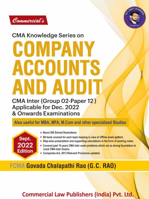 Commercial's Company Accounts And Audit by CMA G.C. Rao for Dec 2022 Exam