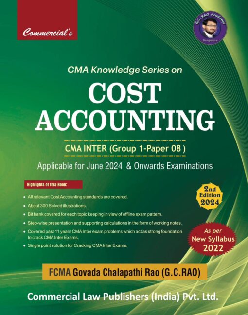 Commercial's Cost Accounting by CMA G.C. Rao for June 2024 Exam