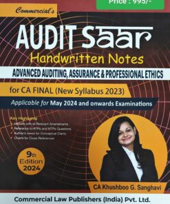 Commercial's Audit SAAR - Handwritten Notes - Advanced Auditing & Professional Ethics by Khusboo Girish Sanghavi for May 2024