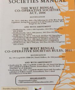 B.C. Publication's The West Bengal Co-Operative Societies Manual by Shambhu Prasad Choudhary