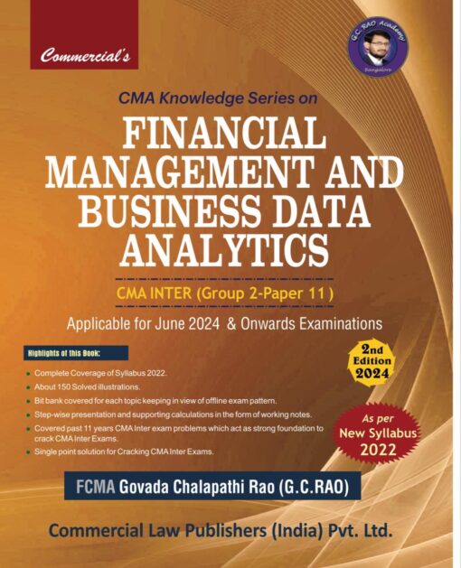 Commercial's Financial Management and Business Data Analytics by CMA G.C. Rao for June 2024 Exam