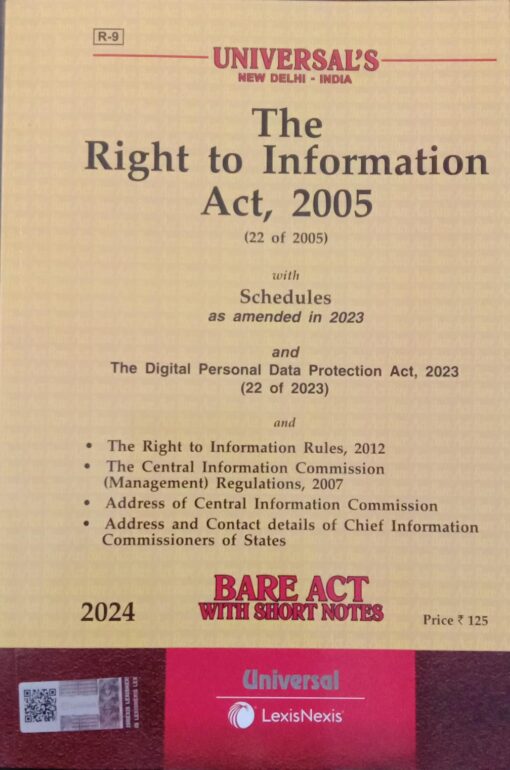 Lexis Nexis’s The Right to Information Act, 2005 (Bare Act) - 2024 Edition