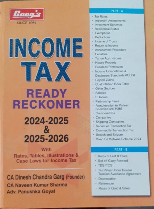 Garg's Income Tax Ready Reckoner for Assessment Year 2024-2025 & 2025-2026