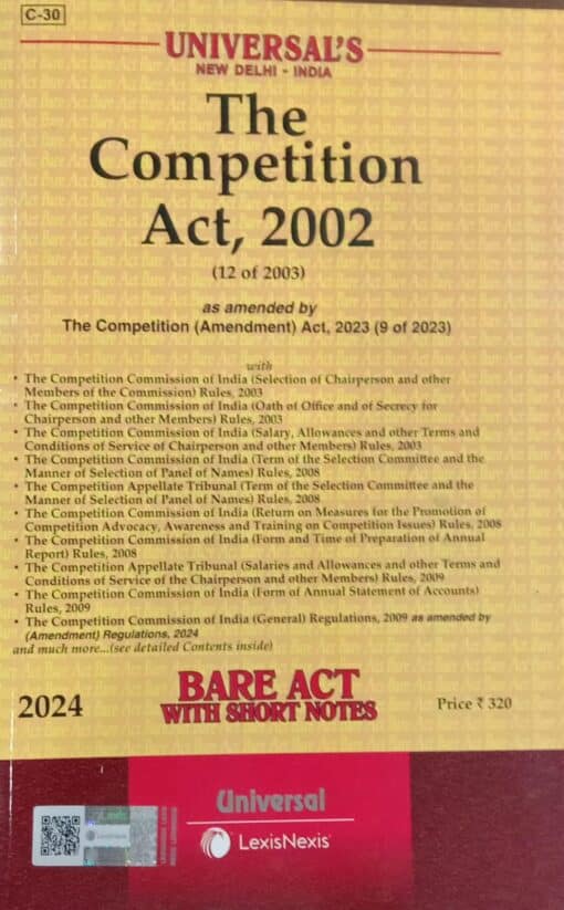 Lexis Nexis’s The Competition Act, 2002 (Bare Act) - 2024 Edition