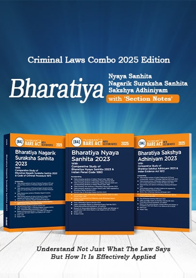 Taxmann's Criminal Laws Combo [Bare Act with Section Notes] – (BNS) | (BNSS) | (BSA) | Set of 3 Books - Edition 2025