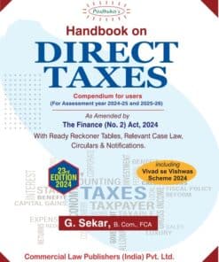 Commercial's Handbook on Direct Taxes for Assessment Year 2024-25 and 2025-26 by G Sekar