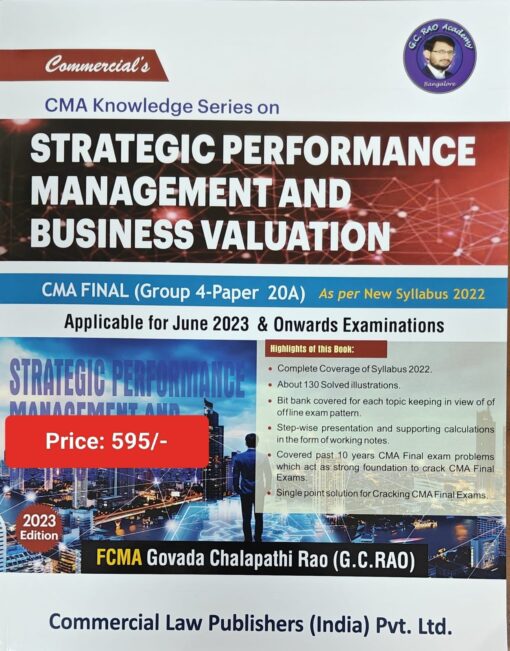 Commercial's Strategic Performance Management and Business Valuation by CMA G.C. Rao for June 2023 Exam