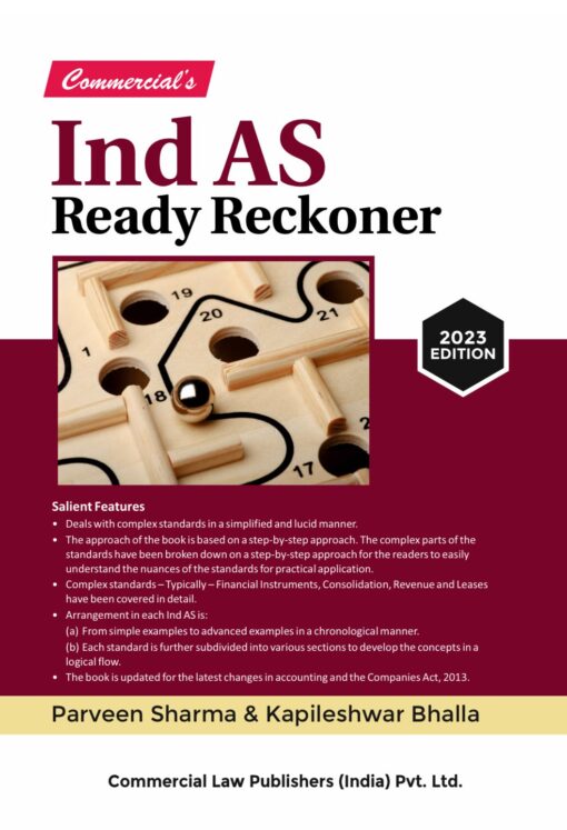 Commercial's Ind As Ready Reckoner by Parveen Sharma - 1st Edition July 2023