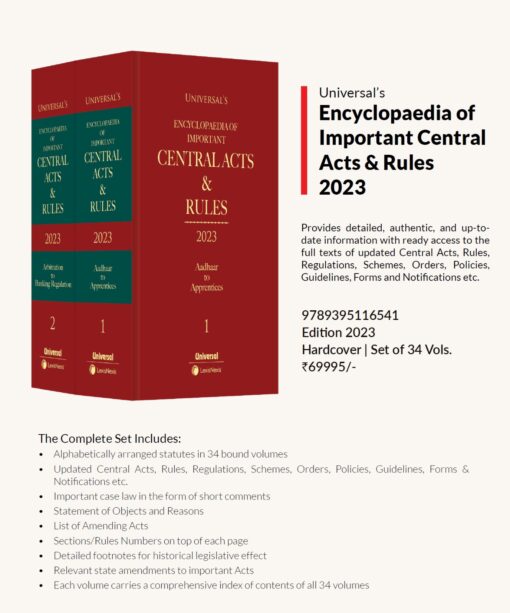 Lexis Nexis's Encyclopaedia of Important Central Acts & Rules (34 Volumes) by Universal - Edition 2023