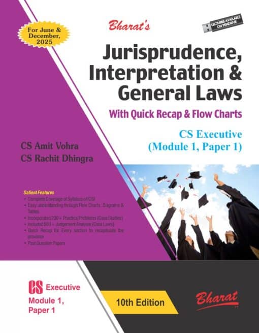 Bharat's Jurisprudence, Interpretation & General Laws by CS Amit Vohra for June 2025 Exams