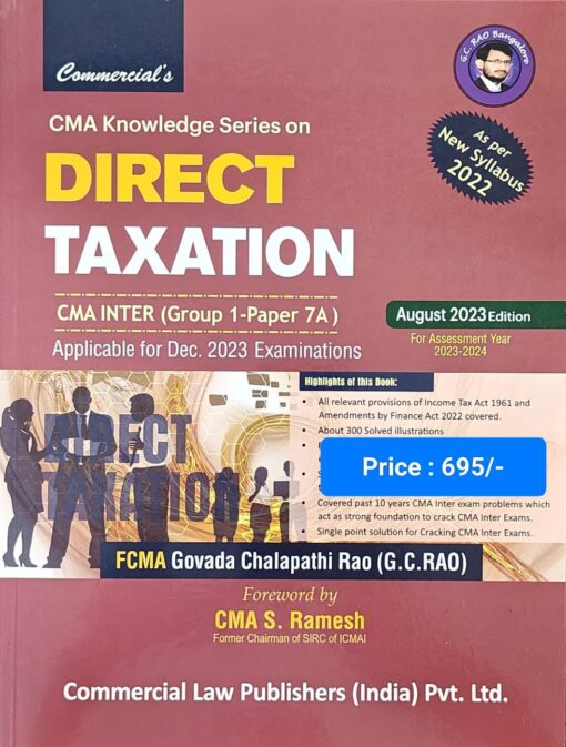 Commercial's Direct Taxation by CMA G.C. Rao for Dec 2023 Exam