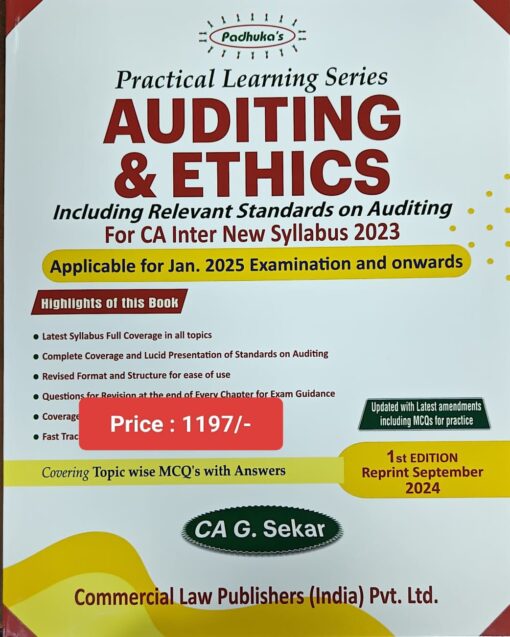 Commercial's Practical Learning Series - Auditing and Ethics by G. Sekar for Jan 2025