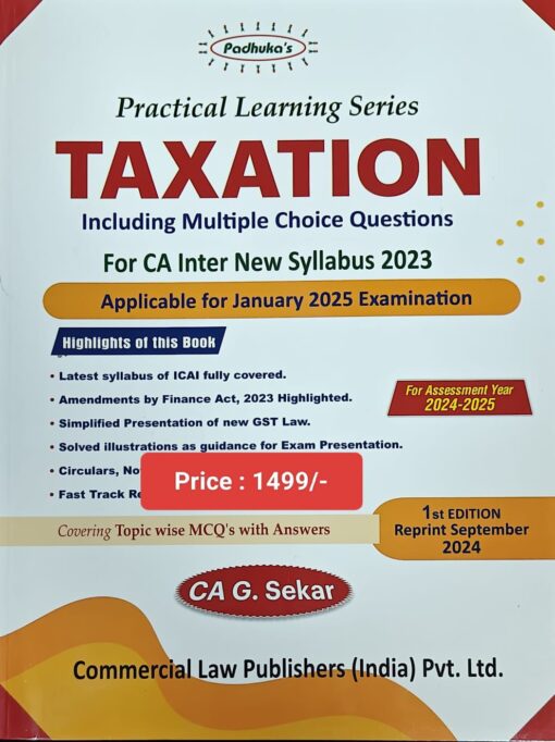 Commercial's Practical Learning Series - Taxation by G. Sekar for Jan 2025