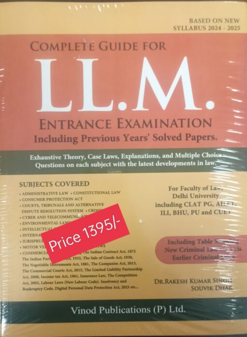 VP's Complete guide for LL.M. Entrance Examination by Dr. Rakesh kumar singh - 1st Edition 2024