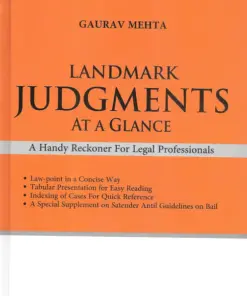 Landmark Judgments At A Glance By Gaurav Mehta – 1st Ed 2023