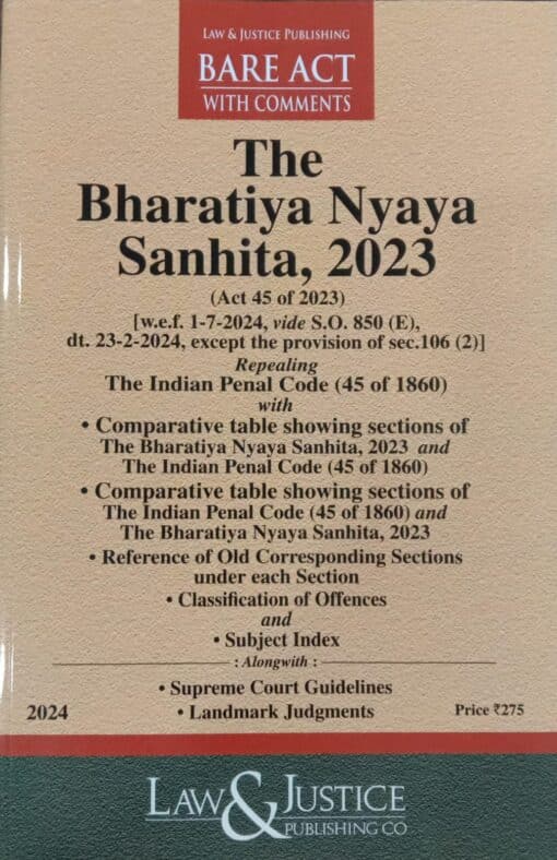 LJP's The Bharatiya Nyaya Sanhita, 2023 (Bare Act) – Edition 2024