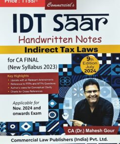 Commercial's IDT SAAR - Handwritten Notes - Indirect Tax Laws by Mahesh Gour for Nov 2024