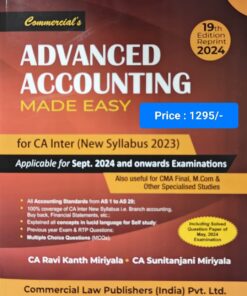 Commercial's Advanced Accounting Made Easy by CA. Ravi Kanth Miriyala for Sept 2024 Exam