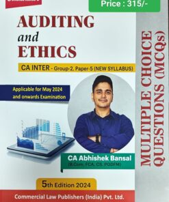 Commercial's Auditing and Ethics (MCQs Book) by Abhishek Bansal for May 2024 Exam