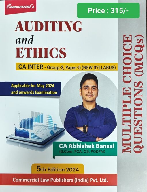 Commercial's Auditing and Ethics (MCQs Book) by Abhishek Bansal for May 2024 Exam