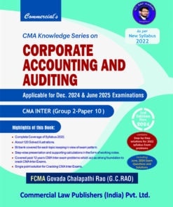 Commercial's Corporate Accounting and Auditing by CMA G.C. Rao for June 2025 Exam