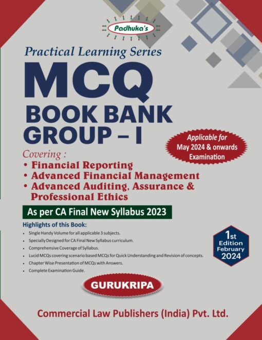 Commercial's MCQ Book Bank for CA Final - Group I by G Sekar for May 2024 Exam