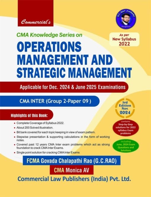 Commercial's Operations Management & Strategic Management by CMA G.C. Rao for June 2025 Exam