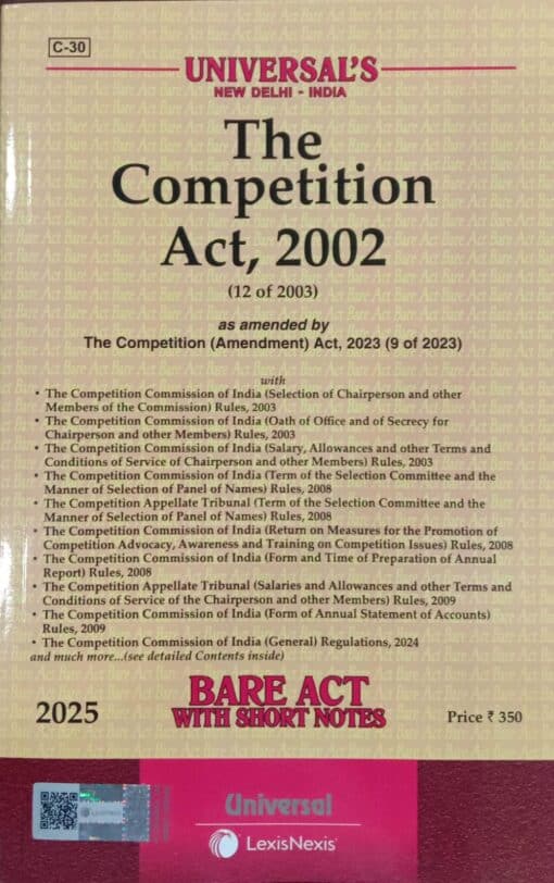 Lexis Nexis’s The Competition Act, 2002 (Bare Act) - 2025 Edition