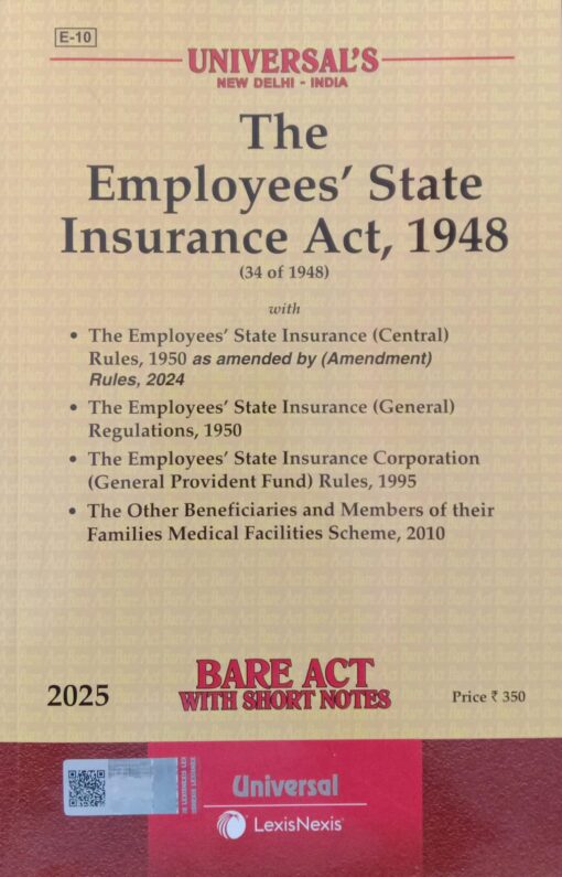 Lexis Nexis’s The Employees' State Insurance Act, 1948 (Bare Act) - 2025 Edition
